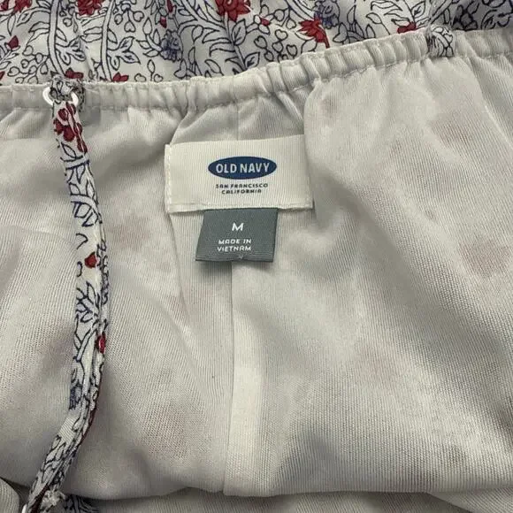 Old Navy Maxi Dress Medium Floral V Neck A-Line Sleeveless Straps Peasant Boho - Picture 2 of 11